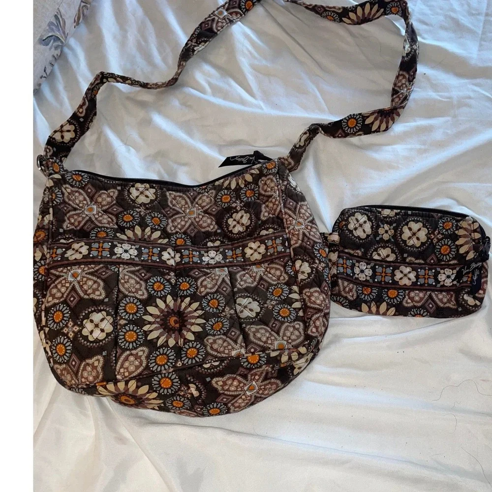 Vera Bradley Retired Canyon Quilted Crossbody Bag Floral Hobo Shoulder Purse